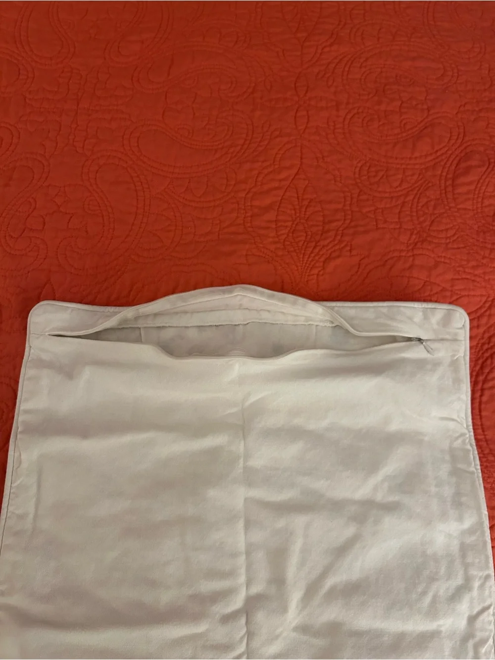 2 Pottery Barn Embroidered Floral Accent Pillow Cover in Cream and Red